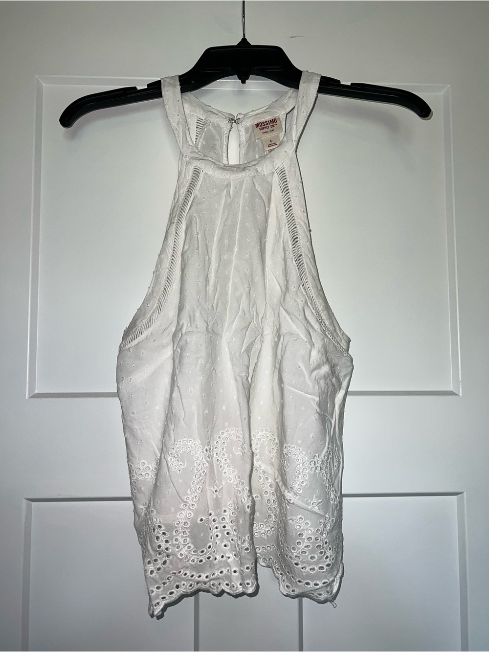 Mossimo Supply Co. White Eyelet Halter Camisole